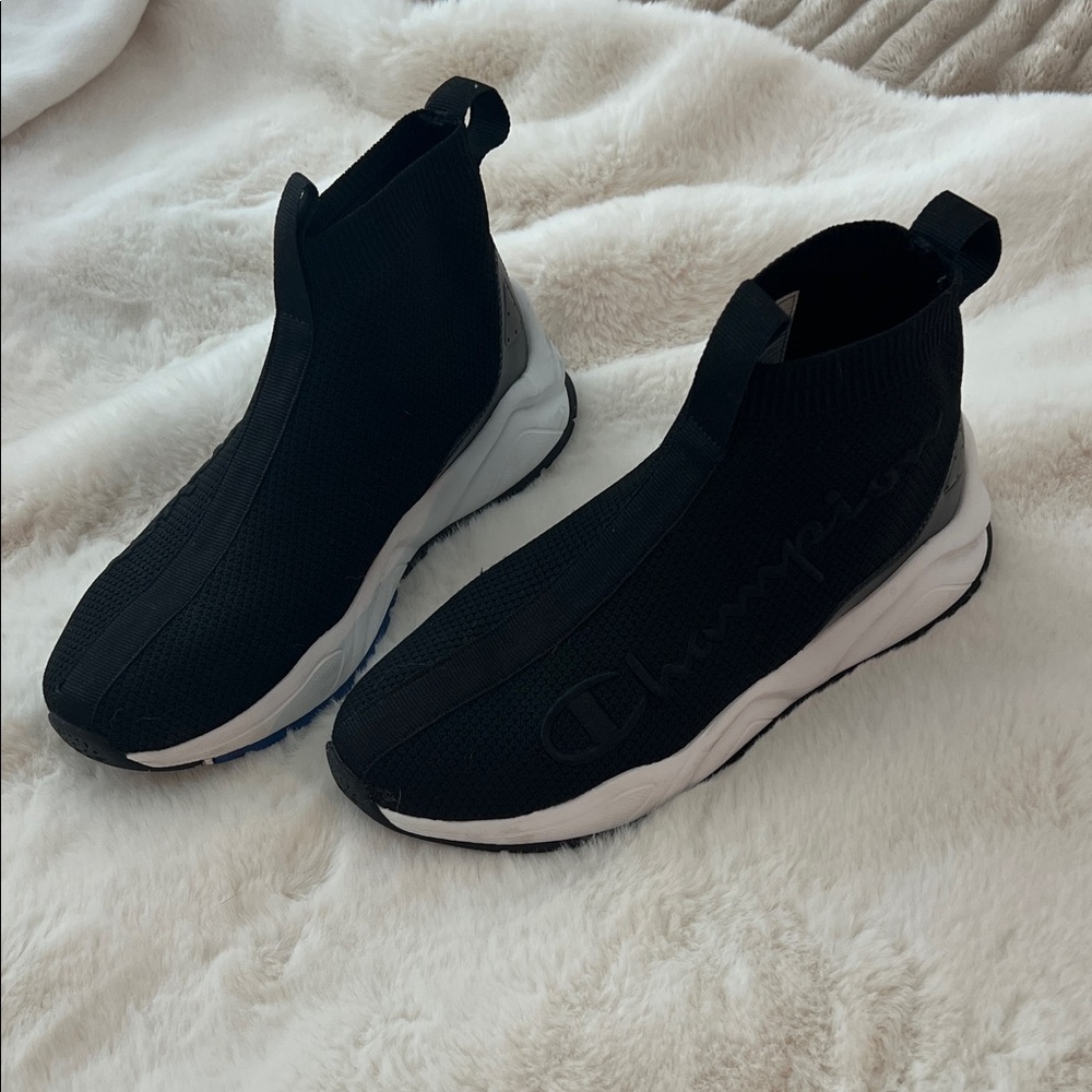 Champion Black and White Knit Sneakers